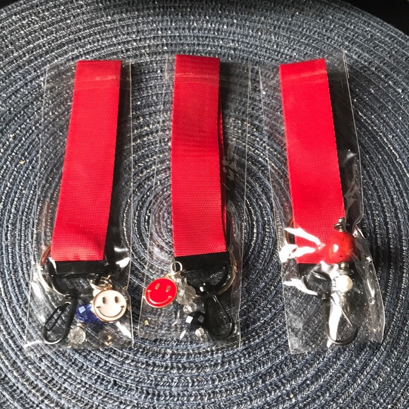 NEW Handmade keychains: red, beaded, charms - Picture 1 of 4
